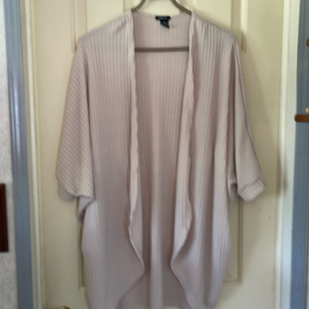 Women’s Rue 21 Size XL “Shacket” Jacket Dress Cover Up Beigew/ Raised Stripe